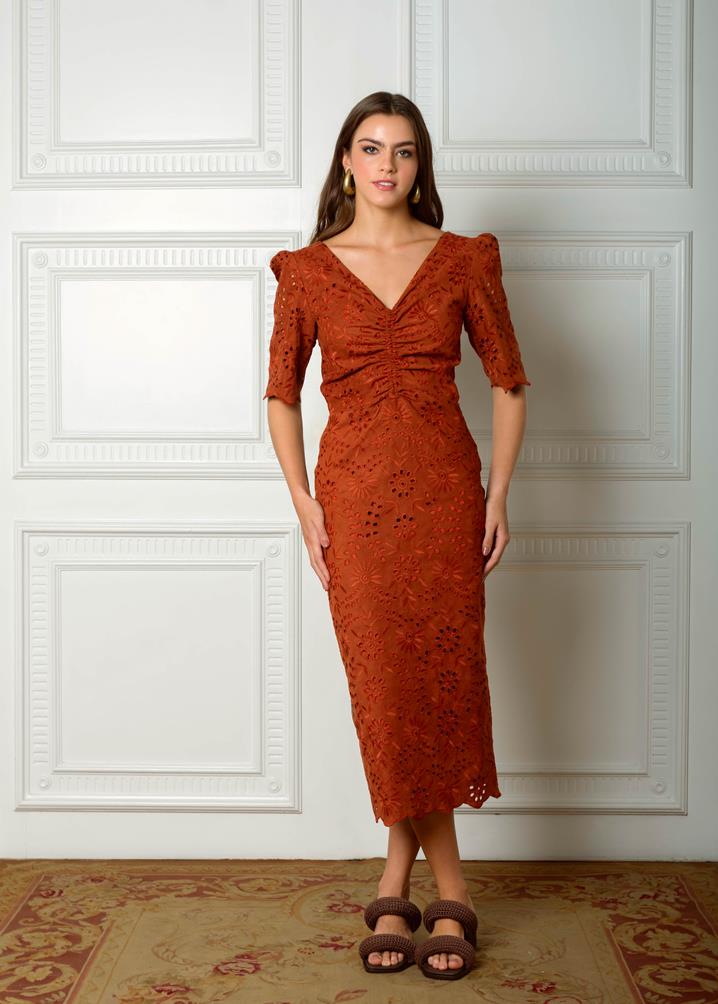 VESTIDO LAISE CHAMOIX OCRE